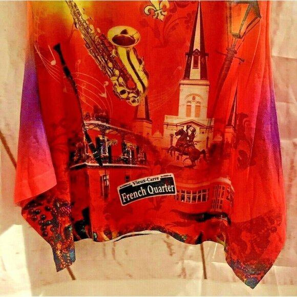 Maxi & Co Womens New Orleans French Quarter Sequin Shirt Size XS Multicolor Cap - Picture 5 of 10